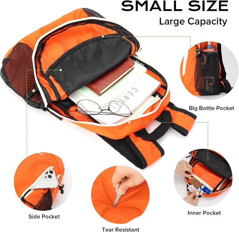 VPBAGE Store 15L Water-resistant Hiking Daypack, Small Backpack Travel Outdoor, Lightweight Day Pack with Tool Loops - Image 3